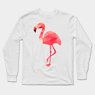 Pink geometric flamingo Long Sleeve T-Shirt